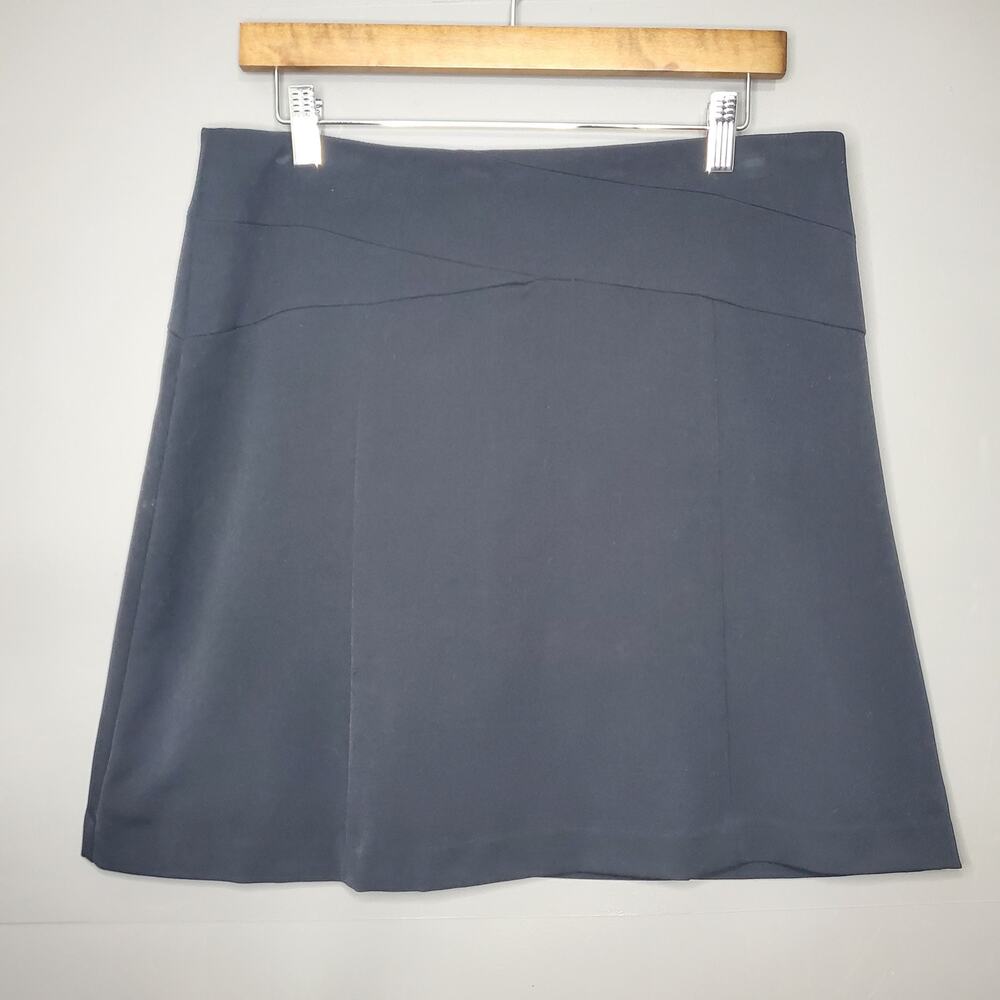Elle Womens Black A-Line Career‎ Skirt Size 10 Criss Cross Waist Professional